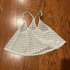 Victoria’s Secret Pink XS/S crochet cream crop top